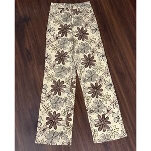 Bailey‎ Rose Floral Print Pants Wide Leg High Waist Retro XS